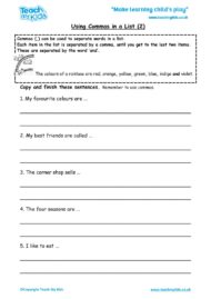 Worksheets for kids - commas-in-a-list-2